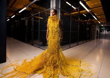 Designers create garment made from data centre materials